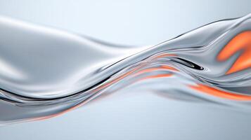 smooth, flowing wave of transparent liquid creates serene and calming atmosphere photo