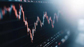dynamic visualization of market volatility with fluctuating candlestick patterns photo