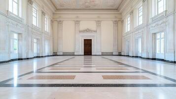 grand interior of palace featuring elegant marble floors and intricate architectural details photo