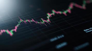financial forecast chart displaying market trends with vibrant colors and dynamic movements photo