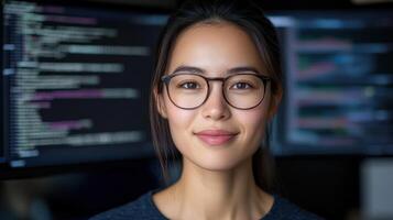 data scientist working with AI and machine learning, focused on coding and analysis photo