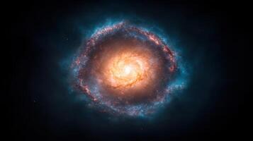 stunning view of spiral galaxy with vibrant colors and intricate details, showcasing cosmic photo
