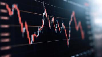 detailed stock market graph displaying candlestick patterns and price fluctuations photo