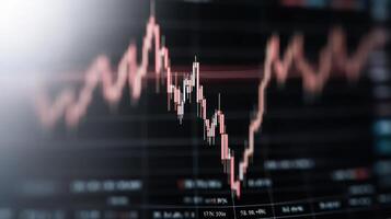 dynamic visualization of market volatility with fluctuating candlestick patterns, showcasing photo