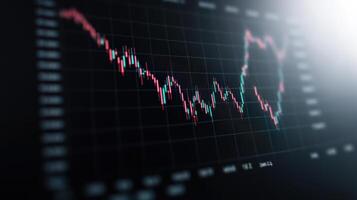 financial chart displaying trade balance fluctuations with dynamic trend photo