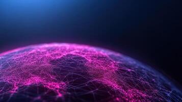 vibrant digital globe showcasing interconnected networks and data points, symbolizing technology photo