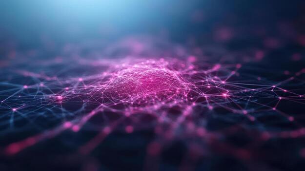 vibrant network of interconnected nodes and lines, showcasing digital landscape filled with photo