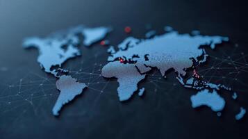 detailed world map with modern design, showcasing digital elements and connections photo
