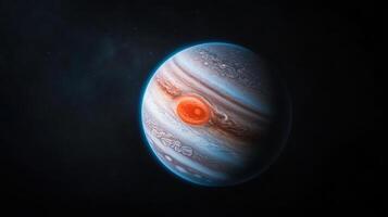 stunning view of Jupiter showcasing its vibrant colors and swirling clouds, evoking wonder photo