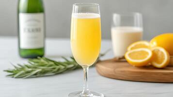 Refreshing cocktail with lemon and sparkling wine, perfect for gatherings photo