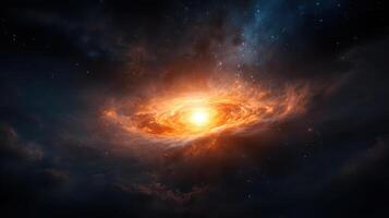 stunning galaxy with bright core surrounded by swirling clouds of gas and dust, evoking sense of photo