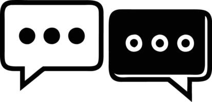 Black and White Speech Bubble Icons with Dots Communication Design vector