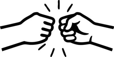 Two Fists Bumping, Hand Gesture, Success Sign, Teamwork Symbol, White Background vector