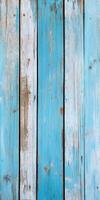 Weathered blue wooden planks with rustic texture for background design photo