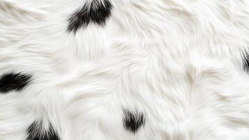 Close up of black and white fur texture with natural patterns and soft fibers photo