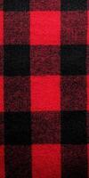 Red and black buffalo plaid fabric pattern with classic checkered design and bold colors photo