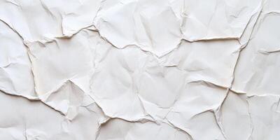 Crumpled white paper texture pattern with intricate folds and shadows for design background concept photo