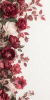 Elegant floral arrangement with red and white blossoms on a soft background for decorative design photo