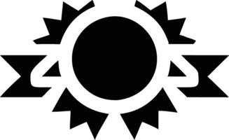 Black Silhouette Circle, Round Shapes, Spiked Edges and Horizontal Ribbons isolated vector
