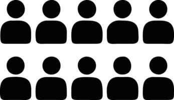 Group of Simple Black Silhouettes of People on White Background, Team concept vector
