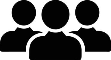 Group Icon, Three People Symbol, Minimalist Teamwork, Collaboration, White Background vector
