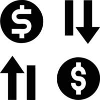 Money Flow Direction Sign with Up and Down Arrows, Isolated on White Background vector