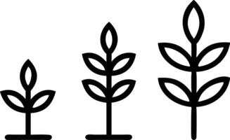 Growing Plant Stages Showing Development with Leaves Isolated on a White Background vector