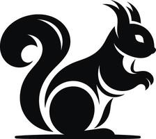 Black and White Squirrel Illustration Perfect for Logos and Graphics vector