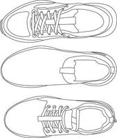 Collection of shoes icon isolated Running shoes line and icon, sneakers in different styles, Flat Silhouette Shoes or Sneakers Icon Set Isolated vector