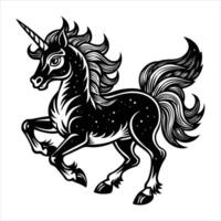 fantasy unicorn running vector