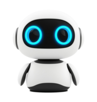 Illustration of a futuristic robot, front view, isolated on a transparent background png