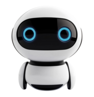 Illustration of a modern chat bot, front view, isolated on a transparent background png