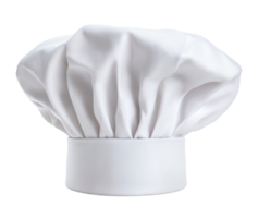 Classic white chef hat with soft folds, isolated on a transparent background png