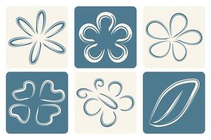 Abstract Floral Pattern with Decorative Geometric Shapes and Minimalist Design vector