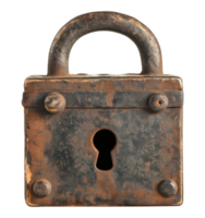 Old rusty lock isolated on transparent background png