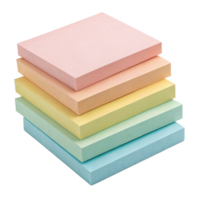 A stack of colored sticky notes with soft shadows png