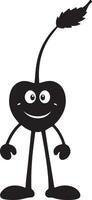 A black cartoon character with a feather on its head vector