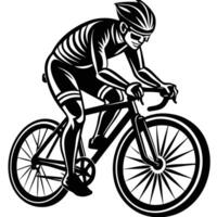 Cyclist riding a bike vector