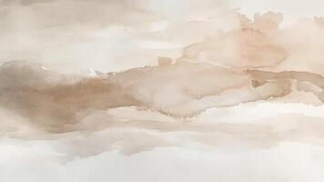 abstract watercolor background with a horizontal flow. Features hand-drawn brush strokes, soft pastel hues, and a splattered brown beige texture for a creative, artistic feel. vector