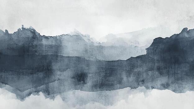 Minimalist abstract watercolor backdrop in blue and grey tones. Ideal for graphic design projects, presentations, and banners with a clean, artistic feel vector