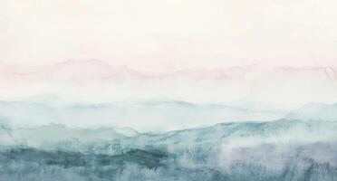 Stylish abstract watercolor background with a horizontal layout. Hand-drawn brush strokes and splatter texture blend in soft green pastel tones for a delicate, artistic touch vector