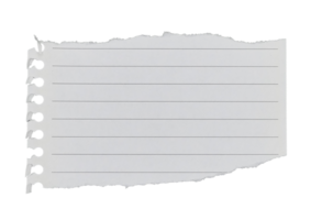 A Blank torn note paper with lines on transparent background png