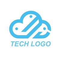 Cloud tech logo design and company template vector
