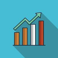 Business Growth Chart Showing Increasing Profits and Revenue Over Time vector