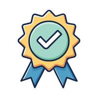 Approved Quality Checkmark Seal of Excellence Award Badge vector