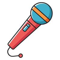 A Colorful Cartoon Microphone Illustration for Singing and Recording vector