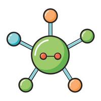 Colorful Molecular Structure Illustration of a Chemical Compound or Network Graphic vector