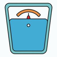 A Classic Blue Bathroom Scale with an Analog Dial Indicator for Weight Measurement vector