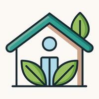 Ecofriendly House Green Home Sustainable Living Environmentally Conscious Residence Nature Inspired Design vector