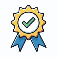 Approved Certified Quality Seal Checkmark Badge Guarantee vector